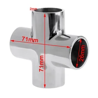 נירוסטה סירה יד תואר נירוסטה 4 Way סירה יד Rail התאמת Fit 25mm קוטר צינור / צינור סירה / 1 יח 316 90 יאכטות Etc 2.8 x 2.8 אינץ 