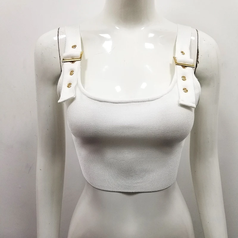 Бандажный Топ Белый Черный Спагетти ремень Bodycon стрейч Повседневный твердый кроп Топ женский Летний Уличная топ