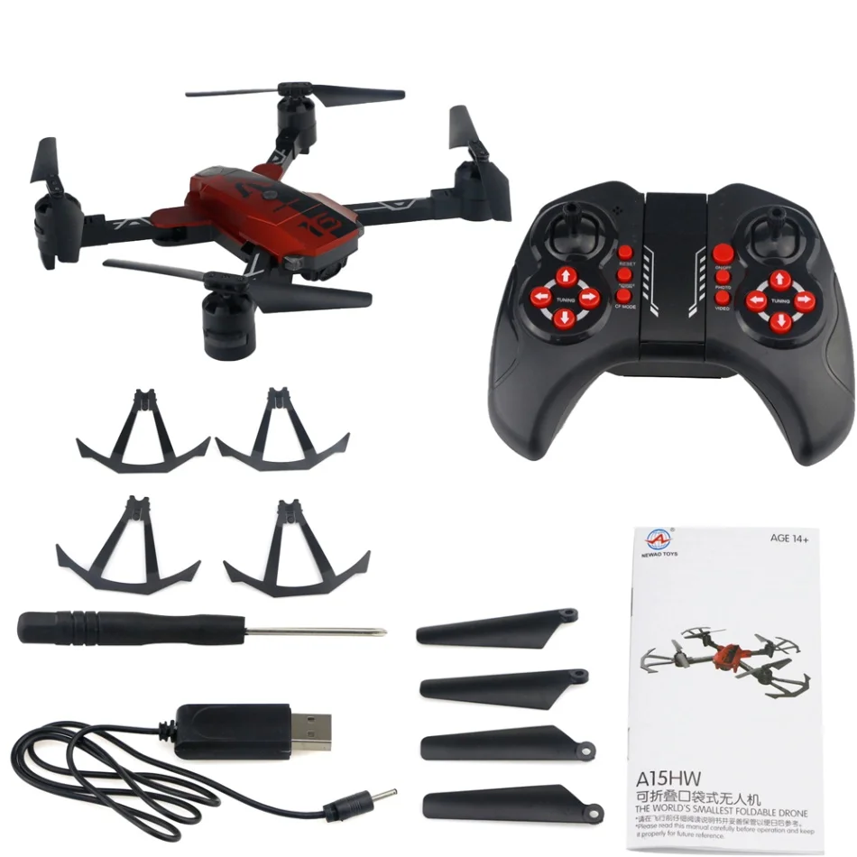 GOOLRC A15HW RC Дрон 720 P камера Широкоугольный автоматический возврат Wi Fi FPV складной высота удержания дроны
