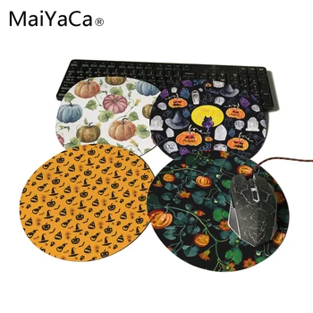 

MaiYaCa Round Treat Floral Customize Your Own Image Good Quality Anti-Skid Table Mats For Halloween With Pumpkins and Bats