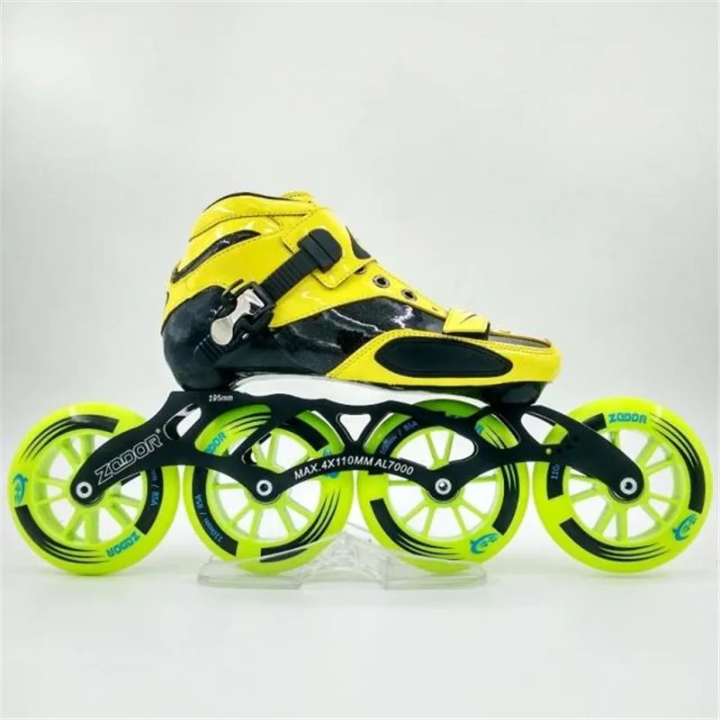Worth! Carbon Fiber Fiberglass Speed Inline Skates Yellow Kid's Adult