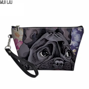 

Customized Women Travel designer cosmetic bag 3D Bulldog Make Up Bags Girl Makeup Beauty Wash Organizer Toiletry Storage Bag