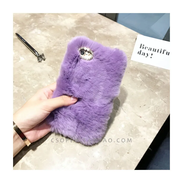 Rex rabbit Mao плюшевый кожаный чехол для iPhone XS MAX XR со стразами 6s 8 plus плюшевый защитный рукав наплыв женщин