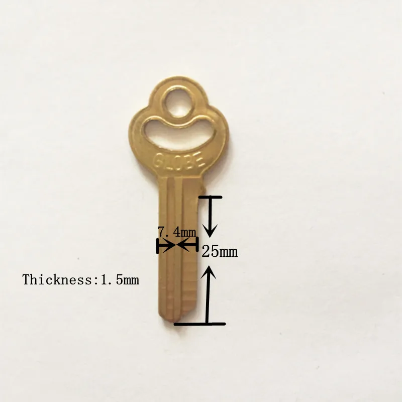 Locksmith supplies gloden color 25mm length door key blanks A001 blank