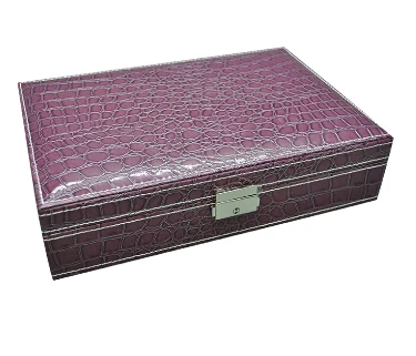 purple Новинка, Высококачественная коробка из искусственной кожи, дизайн, серьги, кольца, ожерелье, коробка для хранения ювелирных изделий, упаковка, Porte Bijoux Organizador - Цвет: purple