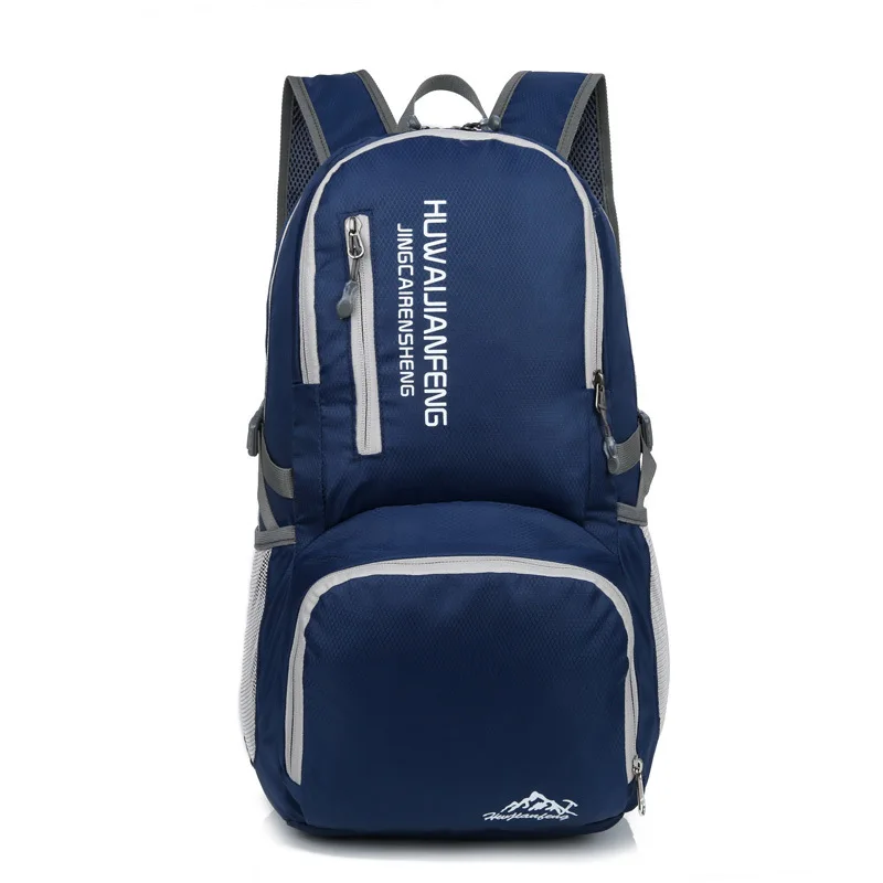 Уличная Мужская и женская модель складной водонепроницаемый портативный спортивный походный дождевик складной Сверхлегкий походный рюкзак дорожная сумка - Цвет: Темно-синий