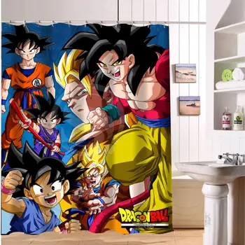 

Custom Dragon Ball Z Fabric Modern Shower Curtain Polyester Fabric Printing Bathroom Curtain Waterproof With Hook Bath Curtain
