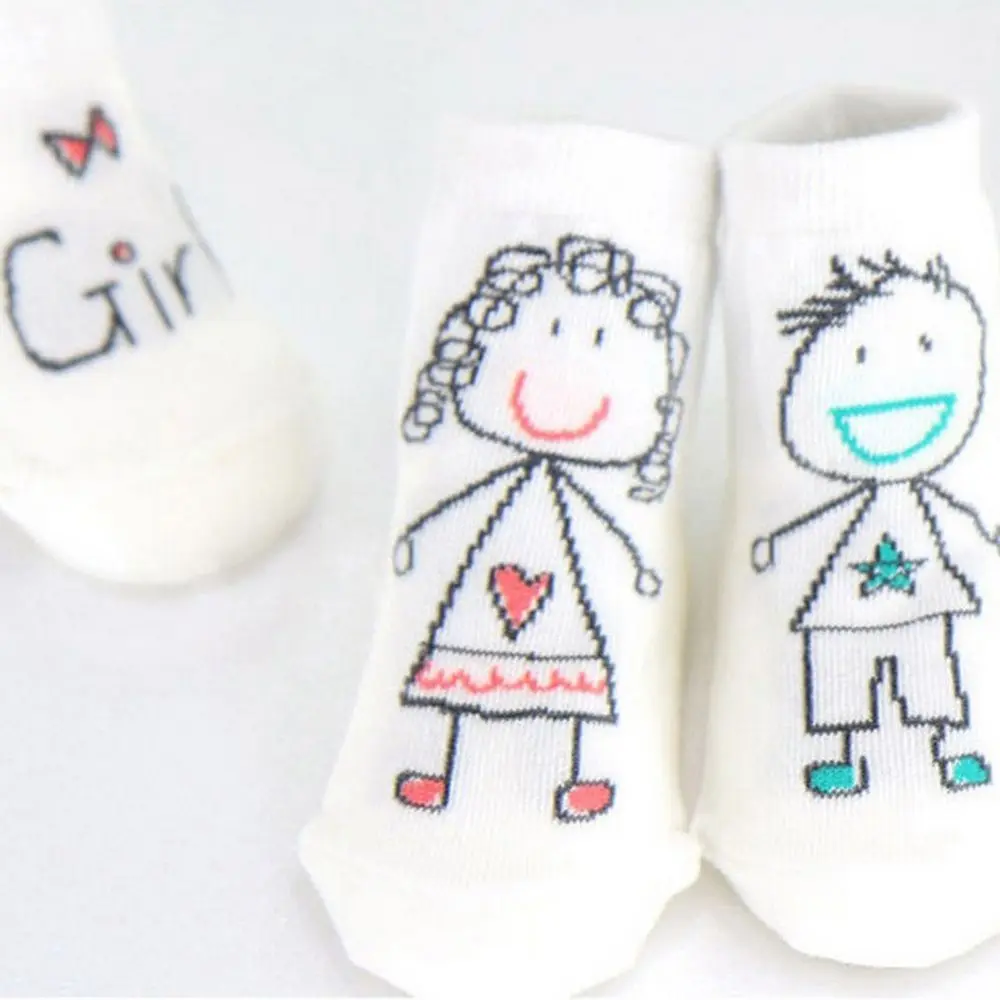 Anti-slip Baby Soft Girls Cute Half Silicone Asymmetric Socks Cotton