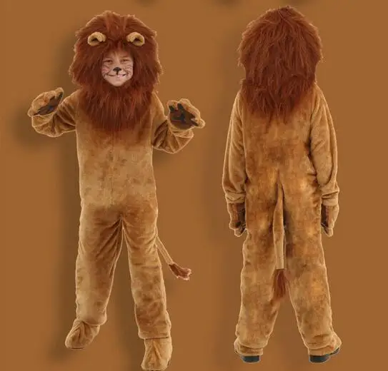 

2016 Superior quality Deluxe Wizard of Oz Kids Animal Halloween Cosplay Fancy Dress Dinosaur Lion Costume Parent child clothing