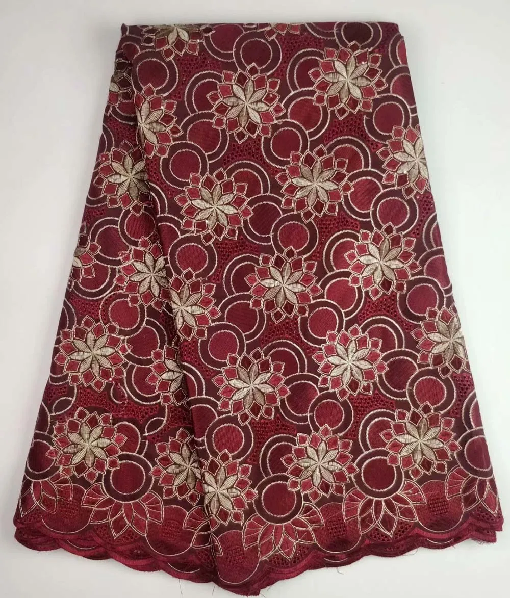 

2018 New Africa Best lace Fabrics,High quality Guipure lace fabric wine red Color Wedding Cord Lace for Nigerian dress fabric