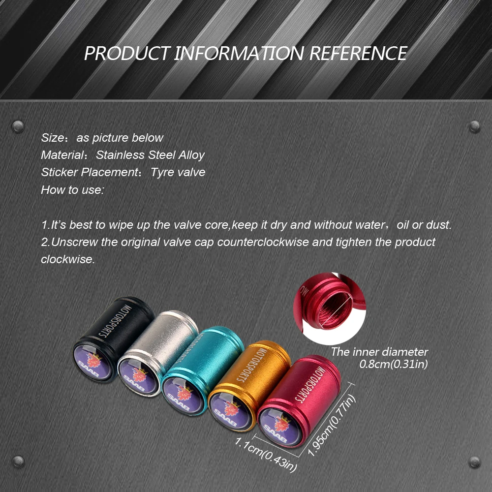 Колпачки штока клапана шины обода крышки для SAAB 1993 9-3 1995 9-5 97 97X96 99 900 9000 Феникс 92 9-4x автомобильные аксессуары колеса Пылезащитная крышка