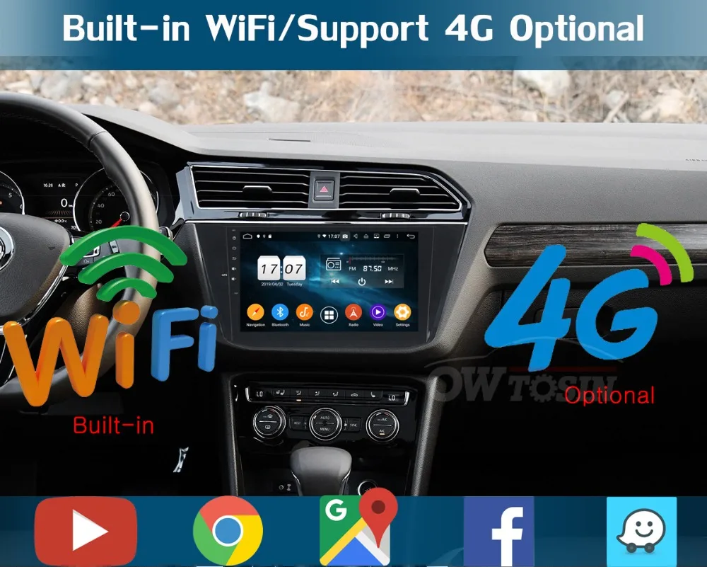 10," ips Восьмиядерный Android 9,0 4G ram+ 64G rom автомобильный Радио gps для Volkswagen VW Tiguan DSP CarPlay Parrot BT
