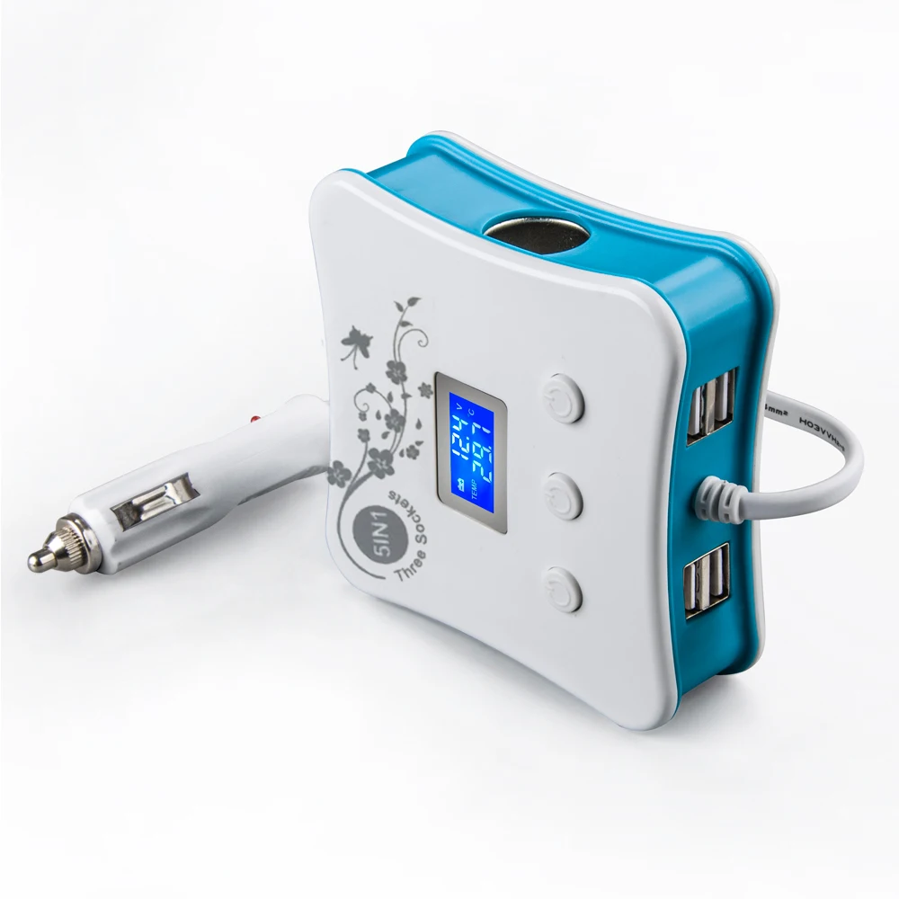 4 USB شاحن سيارة مع 3 ولاعة السجائر مع بطارية الجهد عرض ل Xiaomi سامسونج iphone اللوحي 4 USB شاحن سيارة مع 3 ولاعة السجائر مع بطارية الجهد عرض ل Xiaomi سامسونج iphone اللوحي