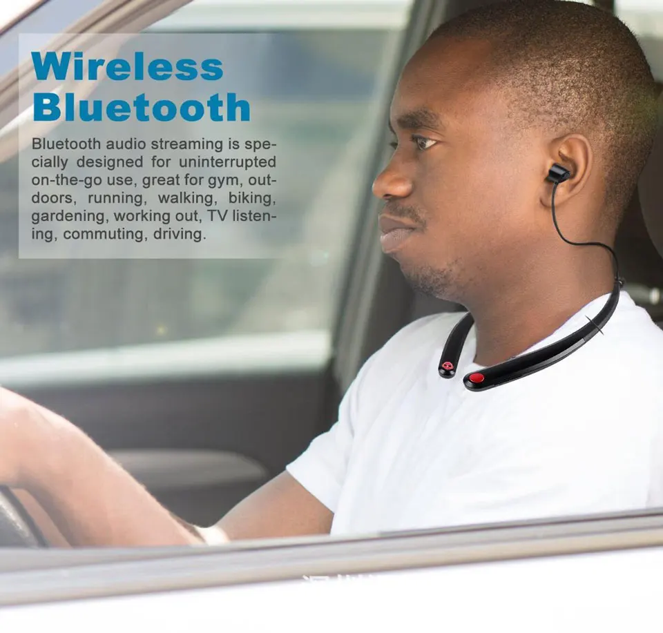 

Handsfree Bluetooth Headset Magnetic Wireless Headphones Neckband Stereo Earphone with Microphone for Smartphone In-ear earpiece