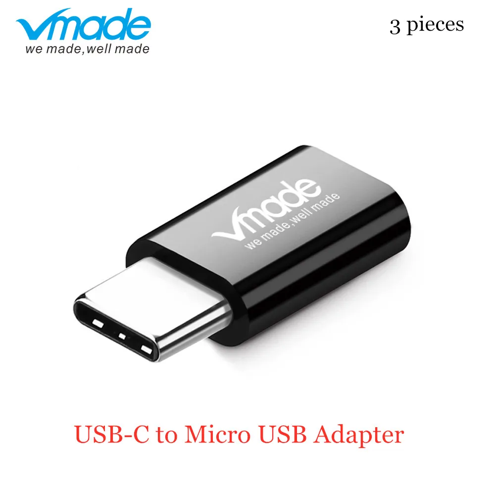 

Vmade 3 pieces Type-C USB-C to Micro USB Converter for OnePlus 6T for Samsung Galaxy Note S8 S9 Plus Type-C Black Mini Adapter