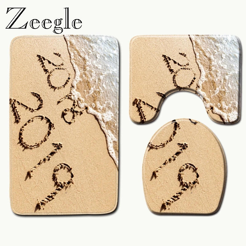 Zeegle 3 шт. противоскользящие банные Половики коврики для ванной туалет коврики ковры крышка Крышка для унитаза ванная пол для душа машина
