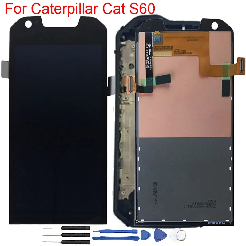 Кошка S60 Запчасти Экран для Caterpillar Cat S60 ЖК-дисплей Дисплей с рамкой Сенсорный экран планшета комплект для замены экрана