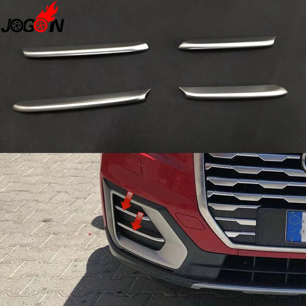 4 шт. матовое серебро для Audi Q2 стайлинга автомобилей спереди Туман свет лампы под давлением газа Обложка Накладка аксессуары ABS Chrome