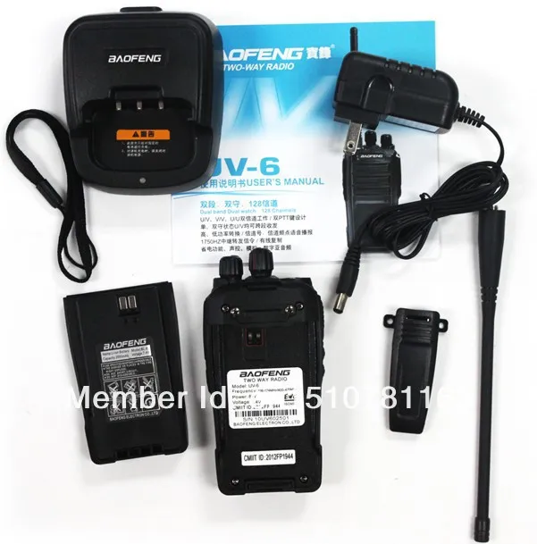 DHL freeshippi+ Новинка BAOFENG UV6 5 Вт профессиональный ручной FM радиостанция рация Ham двухстороннее радио двухдиапазонный частоты