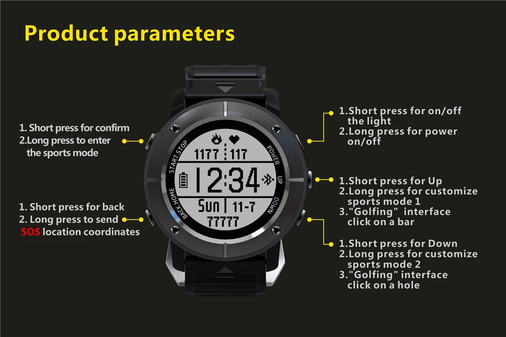 EXRIZU UW80C gps навигация Спорт на открытом воздухе Смарт часы монитор сердечного ритма Bluetooth Smartwatch фитнес трекер компас альтиметр