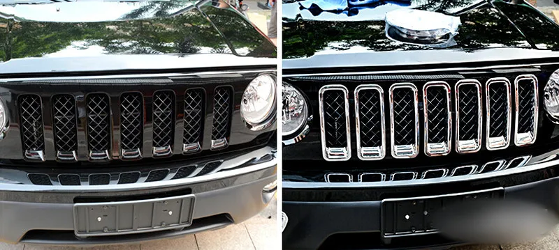Для Jeep Патриот 2011 2012 2013 ABS Хром Передняя Центральная решетка гриль рамка отделка 7 шт