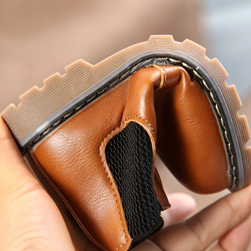 Children Shoes Fashion Kids Boots 2019 Autumn Winter Soft Leather Riding Boots Warm Fur Boys Ankle Boots Baby Girls Casual Shoes