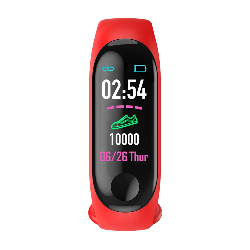 red m3 plus M3plus смарт-Браслет спортивный браслет m3 plus SmartBand Монитор артериального давления фитнес-трекер inteligente band женский шагомер - Цвет: red m3 plus