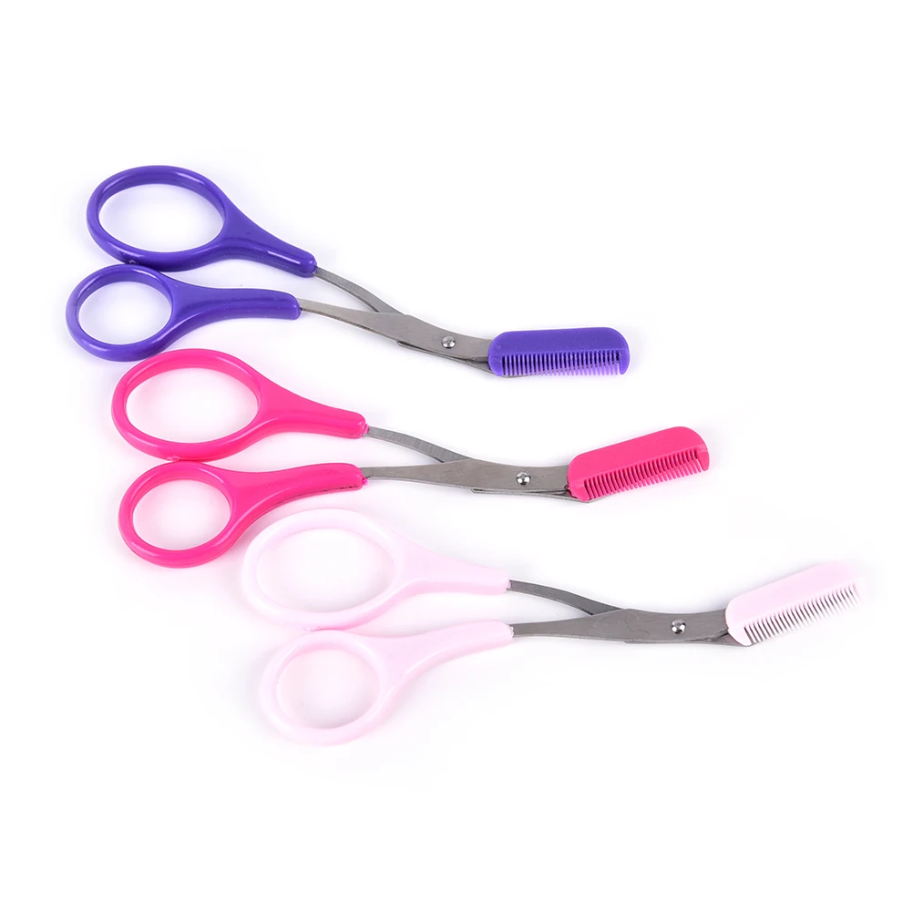 Buy 1PCS Lady Woman Eyebrow Trimmer Scissors With Comb