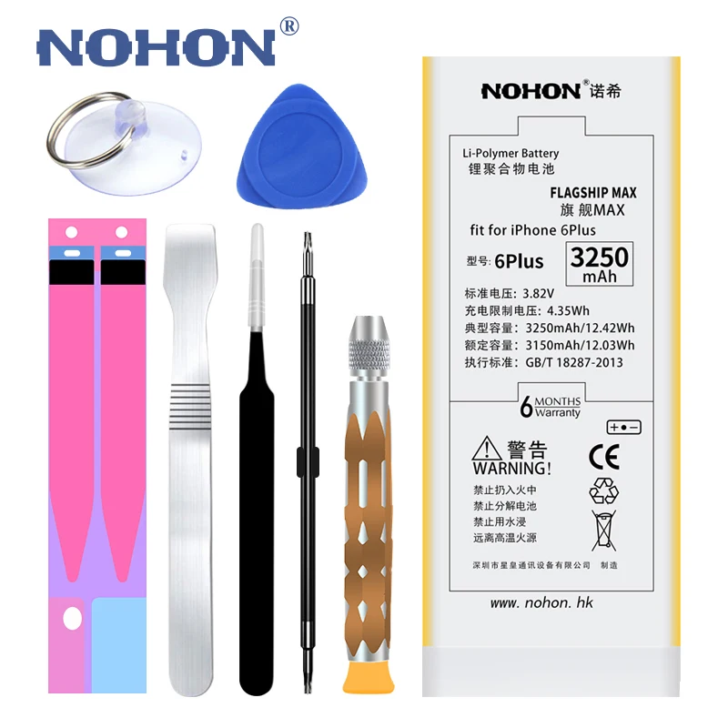 NOHON аккумулятор для телефона с высокой емкостью Apple iPhone 6 Plus P 3250mAh сменные батареи