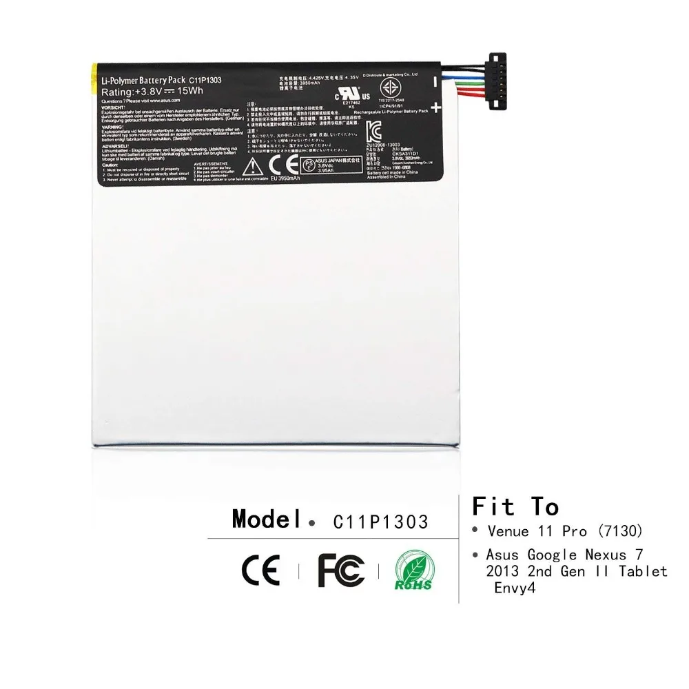 

Original Genuine Tablet Battery C11P1303 (3.8V 15Wh) for Asus Google Nexus 7 2013 2nd Gen II Tablet Me571 Me571kl