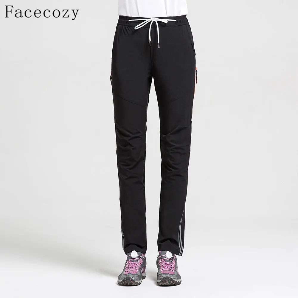 Fecocozy женские летние быстросохнущие брюки эластичные нейлоновые дышащие износостойкие Брюки Походные и походные спортивные штаны на открытом воздухе - Цвет: Black