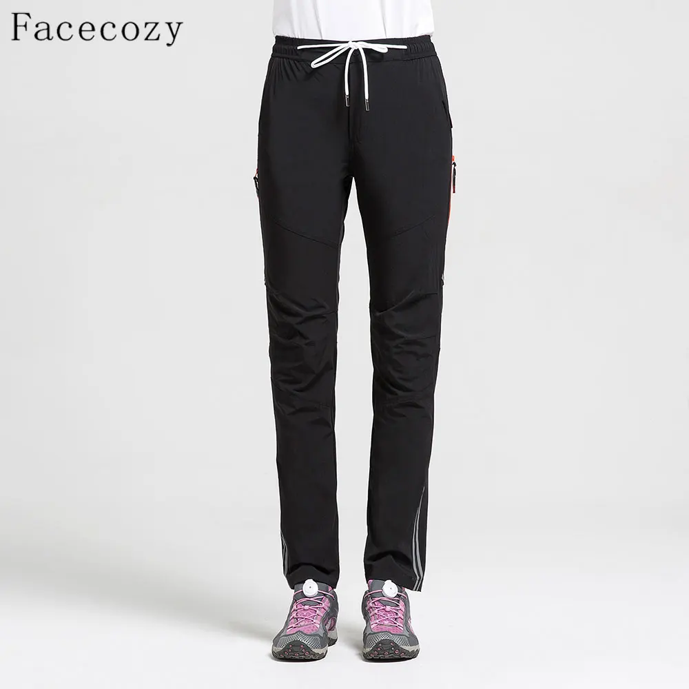 Black Fecocozy женские летние быстросохнущие брюки эластичные нейлоновые дышащие износостойкие Брюки Походные и походные спортивные штаны на открытом воздухе - Цвет: Black