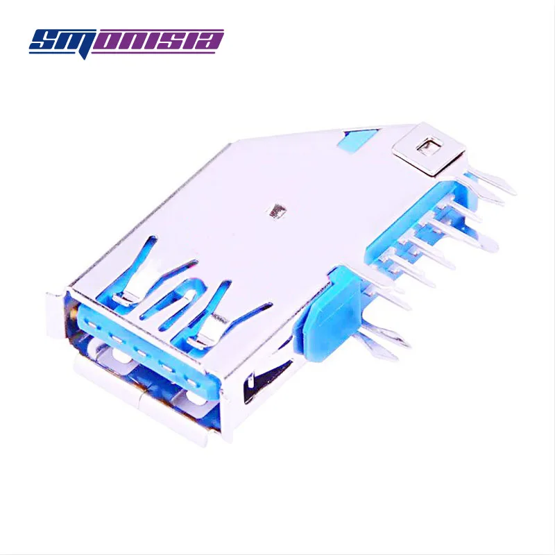 200 шт. длинные USB 3.0 гнездо AF 90 градусов боковой вставкой USB Интерфейс Connector с обжимной