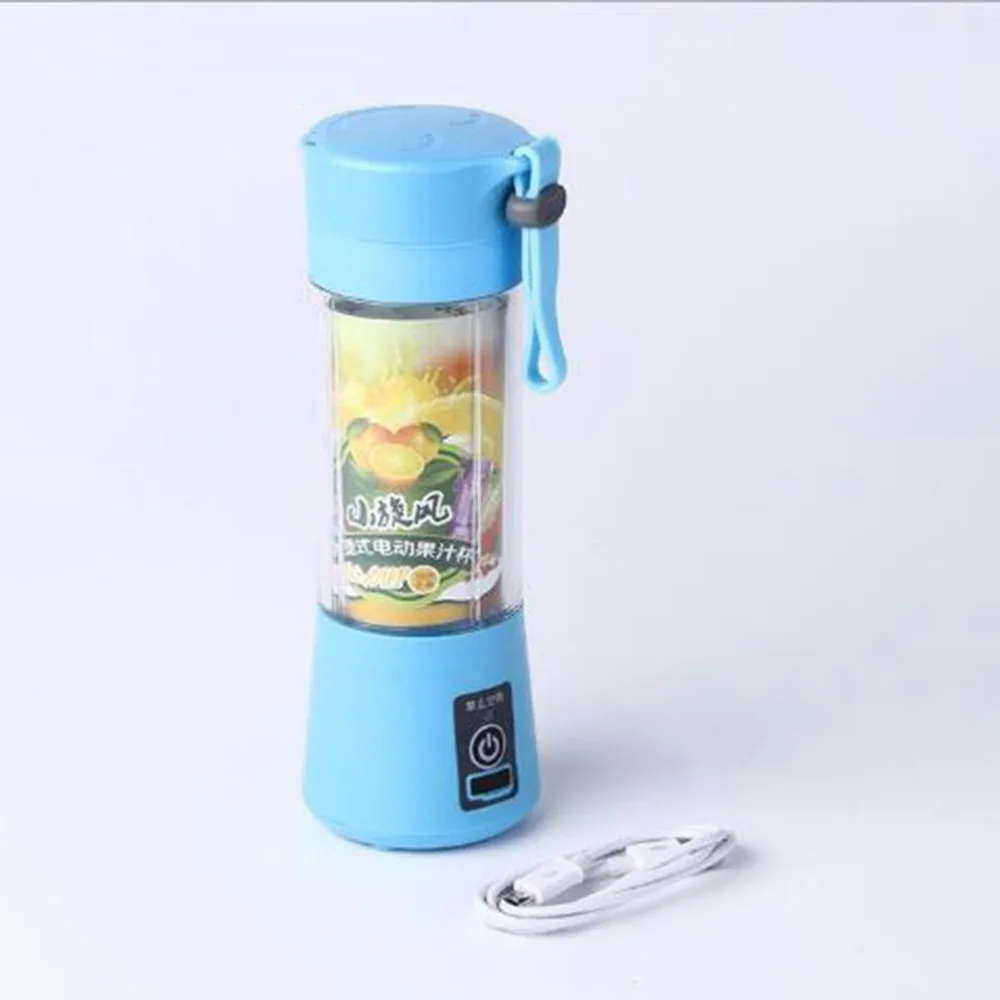 380 ml USB Электрический соковыжималка переносной блендер Shake ручной Smoothie Maker подзаряжаемый блендер бутылка синий соковыжималки