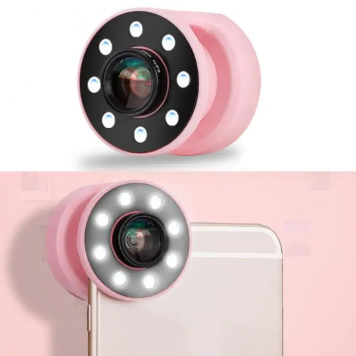 Горячая линза с Selfie Light 0.67X широкоугольный 10X Макро клип на мобильный телефон камера комплект BUS66