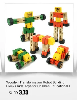 Деревянный Трансформация Робот здания Конструкторы дети Игрушечные лошадки для детей обучения Intelligence подарки WJ479