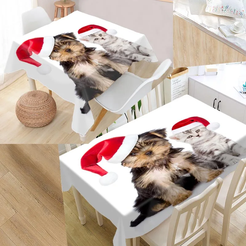 tablecloth Новое поступление на заказ водоотталкивающая скатерть йоркширского терьера из ткани Оксфорд прямоугольная скатерть для дома вечерние скатерти - Цвет: tablecloth