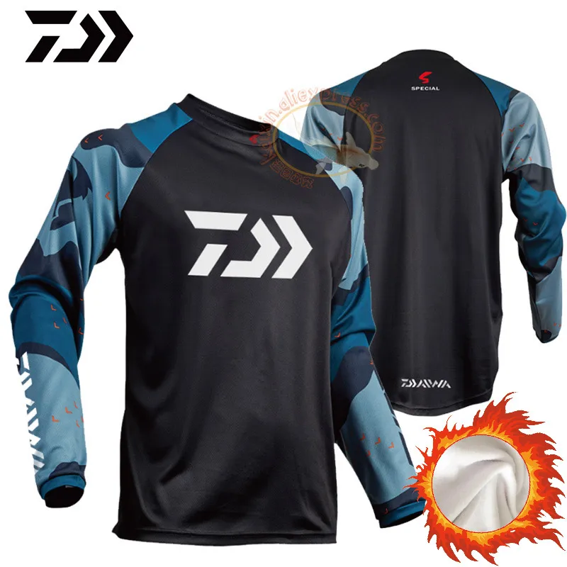 

2018 Thermal Fishing Sweater Winter Fleece Fishing Jersey Breathable Anti-uv Sun Protection Long Sleeve Fishing Bike Sweatshirt