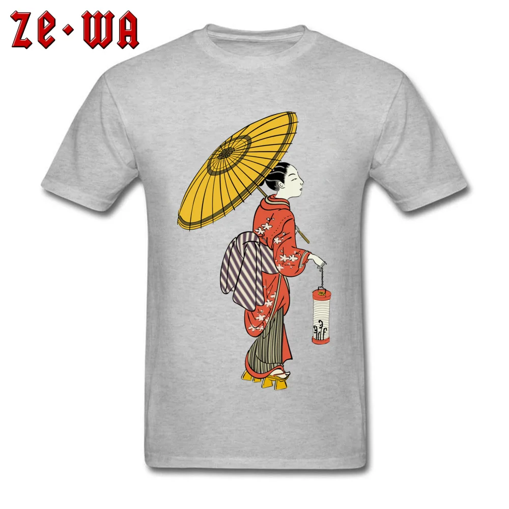 Normal Top T-shirts Cute Round Neck Japanese art Edo period 100% Cotton Boy Tops T Shirt Street Short Sleeve T-shirts Japanese art Edo period grey