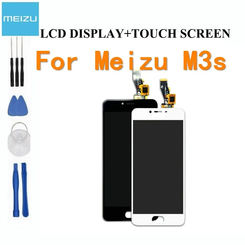 100% New LCD Display +Digitizer Touch Screen Assembly For Meizu M3S mini Meilan 3S Cellphone 5.0" Black White | Мобильные