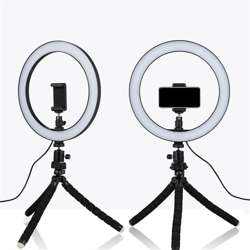 Tycipy селфи студия кольцо светильник светодиодный фотографии 26 см фото камера с губкой штатив держатель для iphone samsung huawei Xiaomi