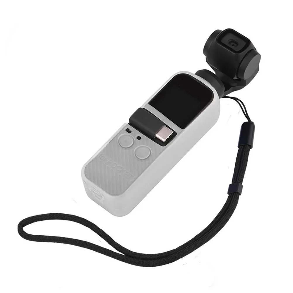 

Simple Soft With Strap Handle Gimbal Stabilized Silicone Cover Bump-proof Accessory Protective Case Anti-lost For OSMO Pocket