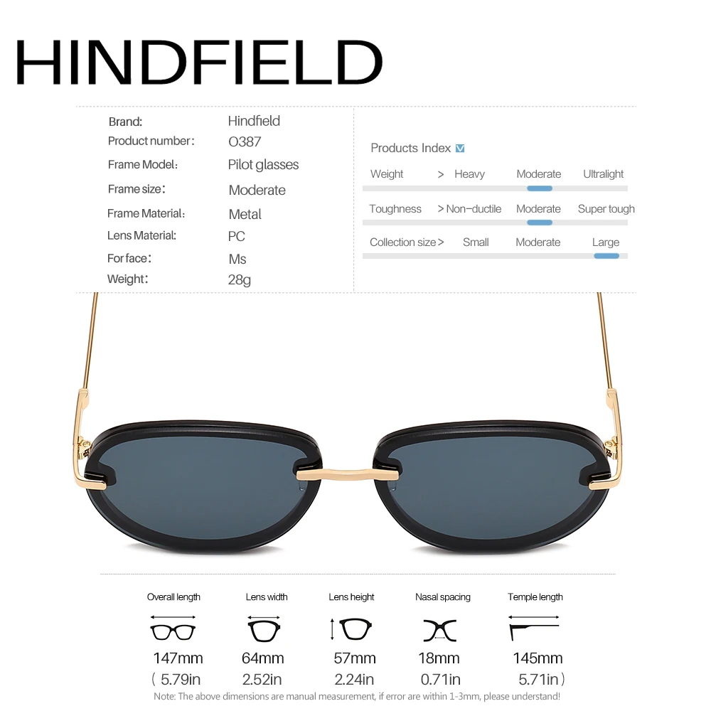 Женские солнцезащитные очки Hindfield Pilot, большие темные солнцезащитные очки, женские модные очки с градиентными линзами