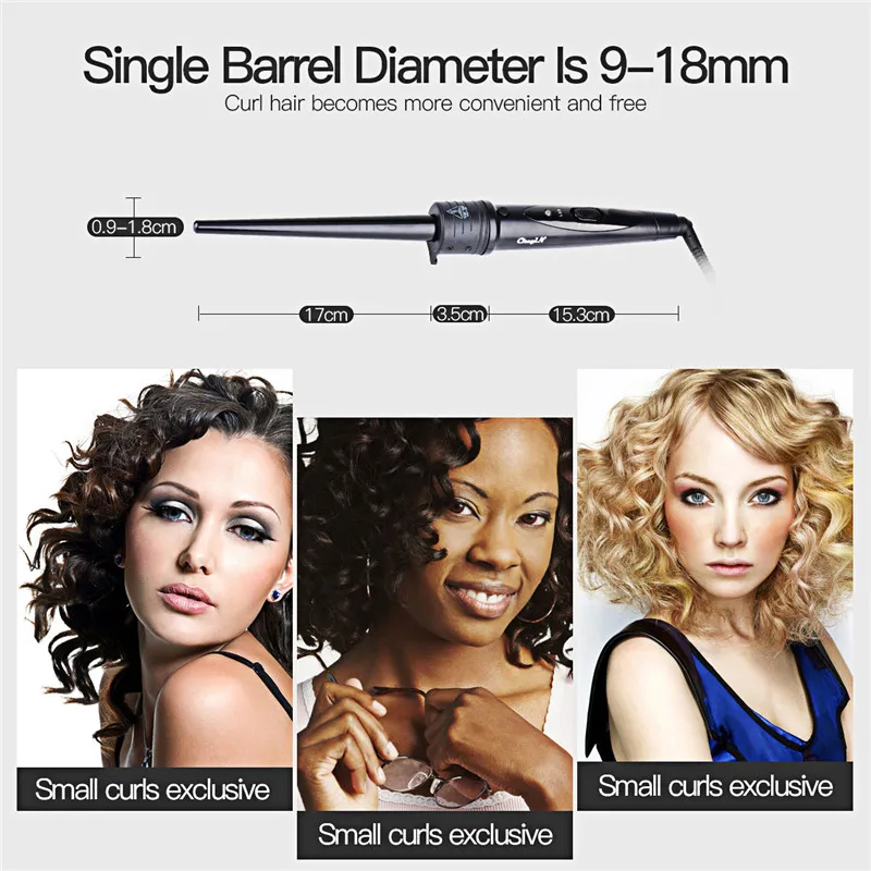 3-in-1 multi Hair набор бигудей со сменными щипцы для завивки волос Wands Professional инструмент для укладки волос 110-240 в 30
