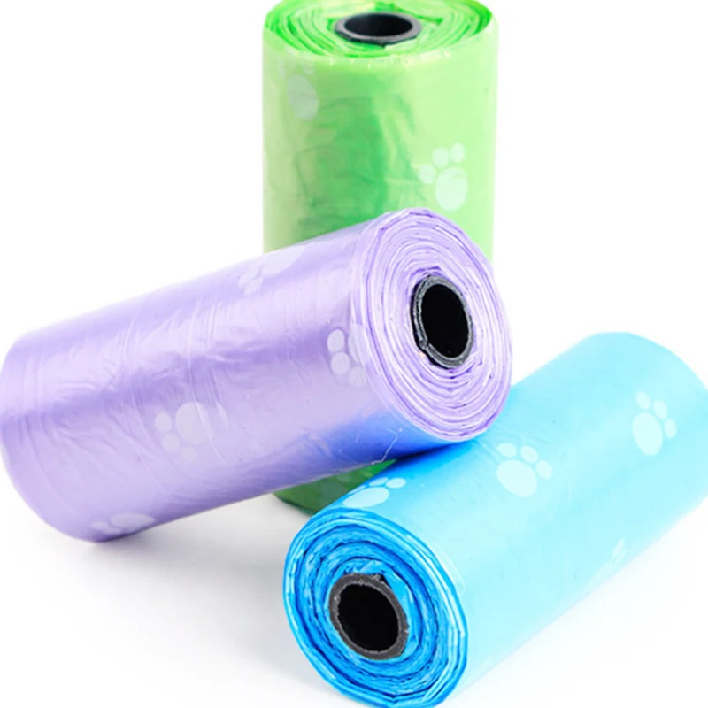 

5 Rolls of 75 pcs garbage bags Degradable Pet Dog Waste Pooper Bags With Dog claws Print Trash Garbage Bags Pet Supplies