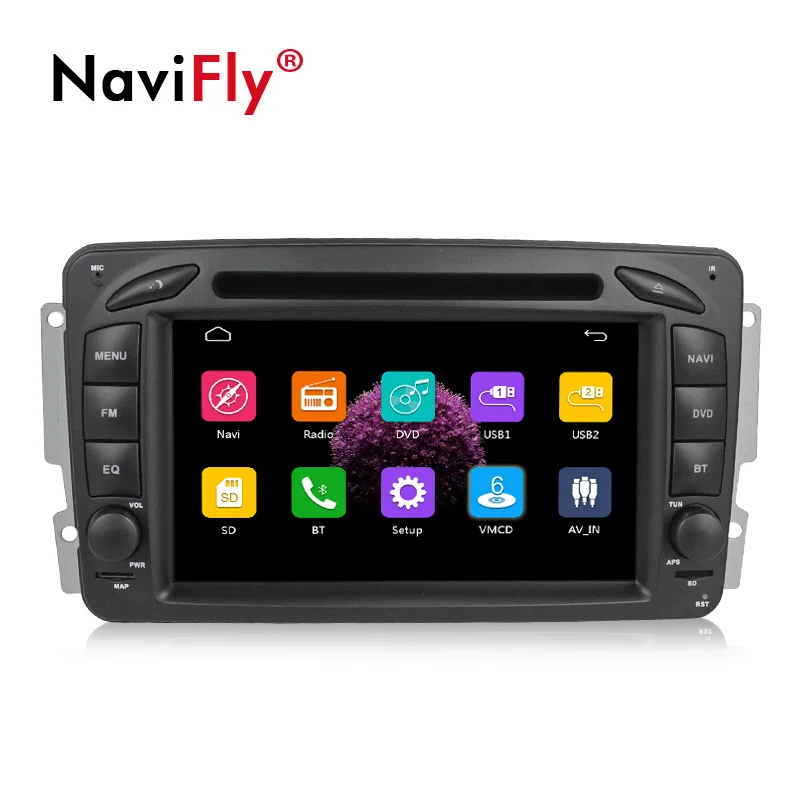 Discount Navifly Windows ce 2DIN Car dvd player multimedia radio audio For Mercedes Benz W209 W203 W168 ML W163 W463 Viano W639 Vito RDS 2