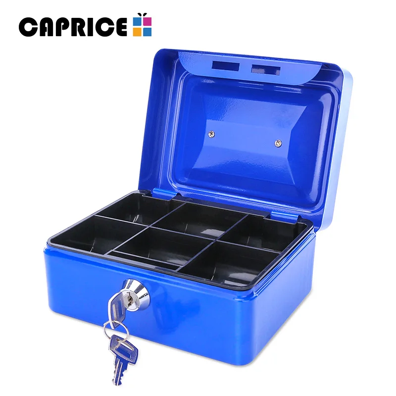 

Metal Storage Box Makeup Cosmetic Organizer Money Saving Jewelry 5 Lattice Large Capacity Colored Passward Keylock Hidden Box TH
