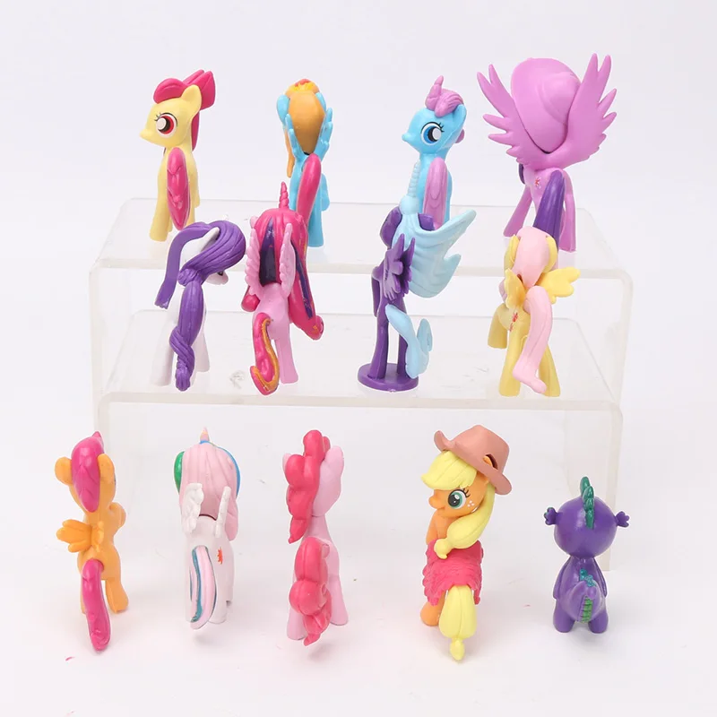 Игрушки My Little Pony, 13 шт., 5,5-8 см, пони, ПВХ, фигурки, радуга, тире, сумеречные Искорки, дракон, принцесса, Селестия, куклы