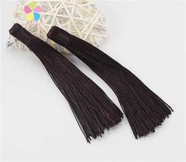 Dark coffee 2pcs Lucia crafts 2 шт./лот около 12 см разноцветный вариант кисточкой Серьги Подвески DIY Швейные аксессуары материалы I0201 - Цвет: Dark coffee 2pcs