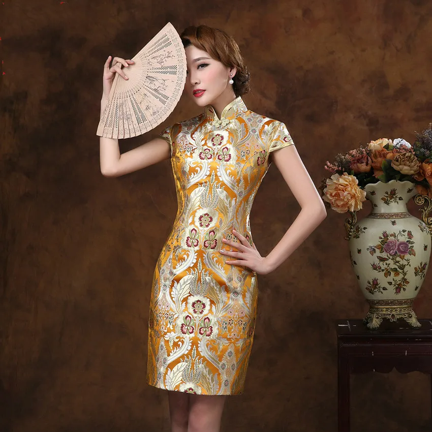 Cheongsam воротник мандарина ручной работы вышитые невесты свадебное платье элегантный благородный Тонкий Cheongsam атласный Восточный тост Qipao